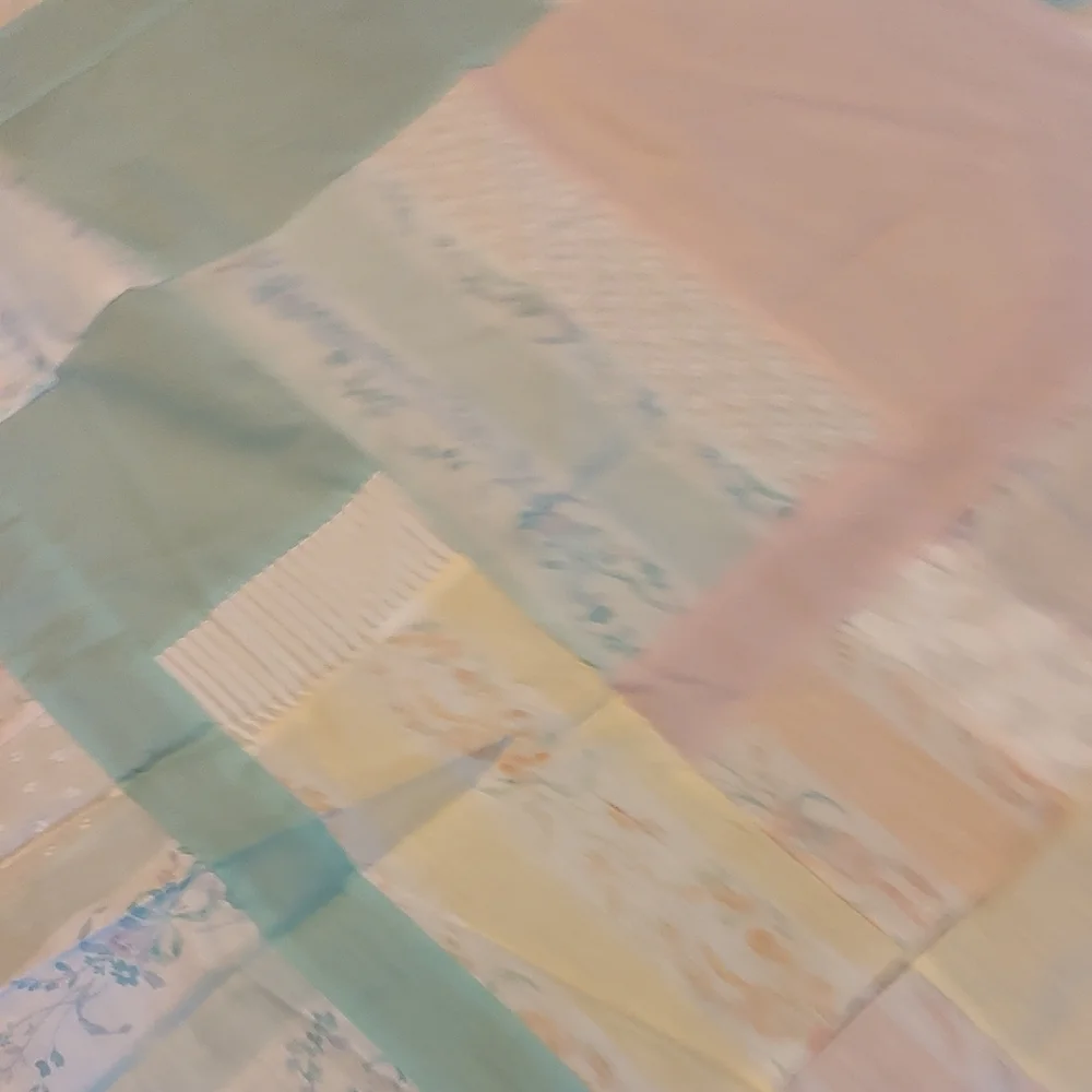 Hand Crafted Slice Of Life Patchwork Pastel Quilt Top